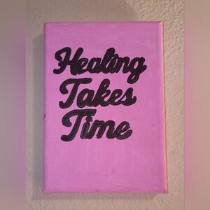 Pink Canvas Art with Inspirational Quote